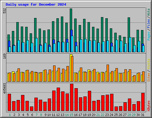 Daily usage for December 2024