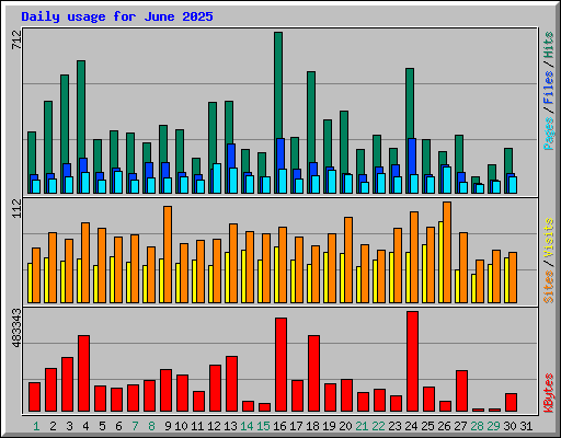 Daily usage for June 2025