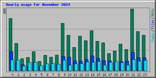 Hourly usage for November 2024