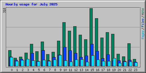 Hourly usage for July 2025
