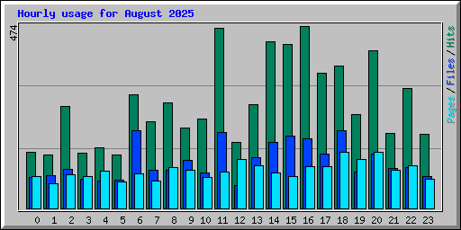 Hourly usage for August 2025